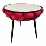 Столик из металла Loft интерьерный, с мягкой обивкой Столик из металла Loft интерьерный, с мягкой обивкой